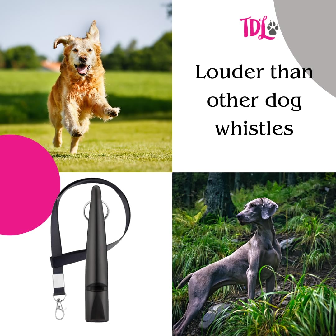 TDL Gun Dog Training Whistle with Lanyard - Dog Whistle with Loud, Solid Tone & Far Reaching Sound - Ideal High-Frequency Long-Distance Dog Recall Whistle for Most Breeds