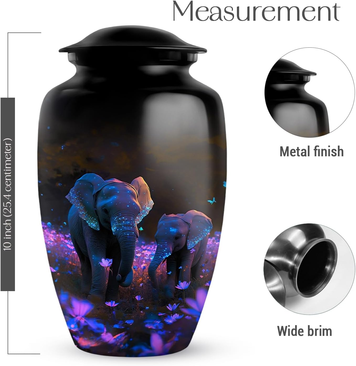 YASUBJAG Dove Urn - Aluminium Cremation Urn for Adults, Multicolor, Birds Pattern, 10 Inch
