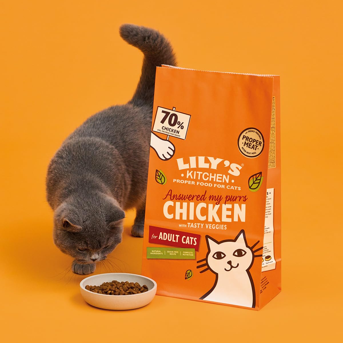 Lily's Kitchen Made with Natural Ingredients Adult Dry Cat Food Bag Grain-Free Recipe