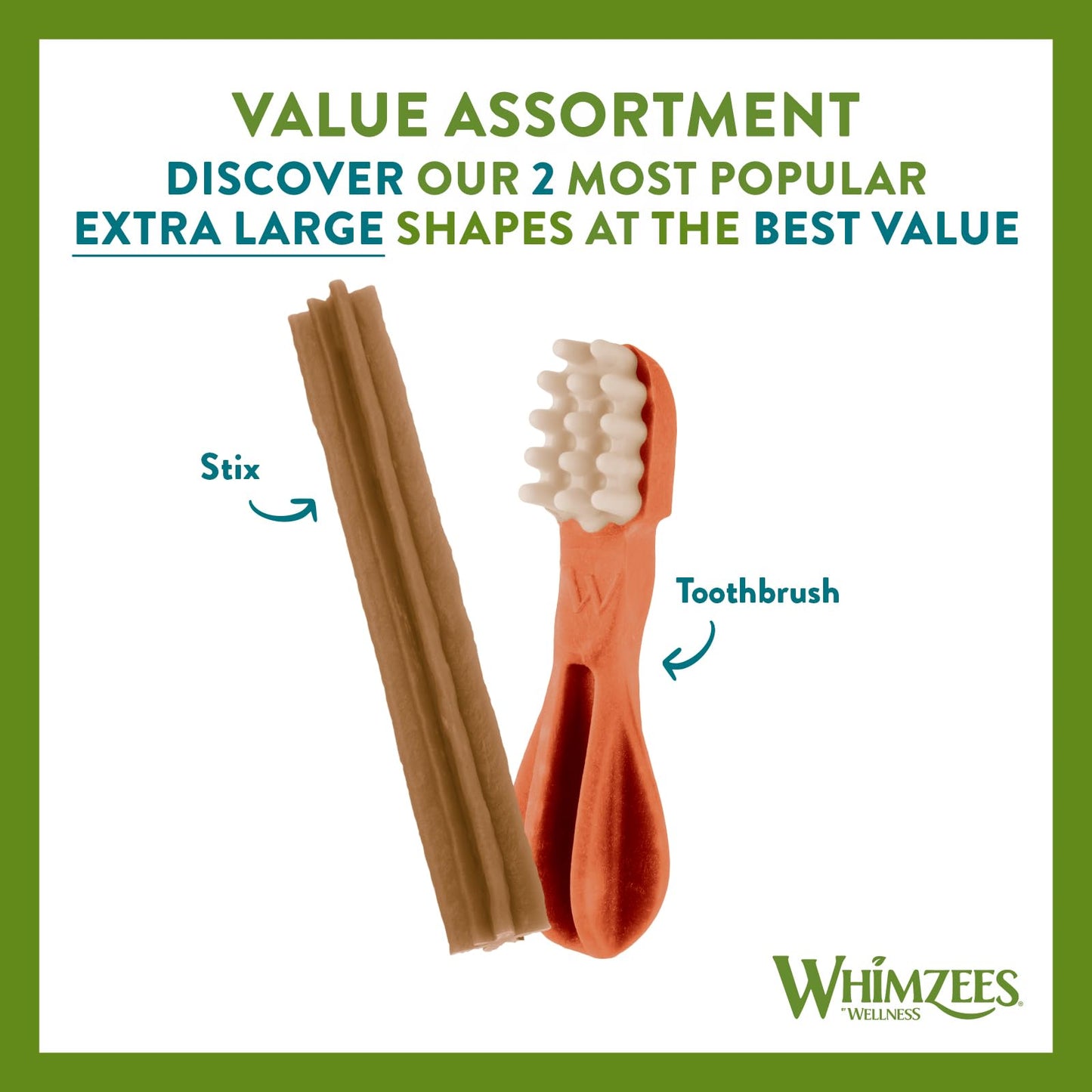 WHIMZEES By Wellness Variety Box Dental, Mixed Shapes, Size S, 56 Pieces, Natural and Grain Free Dog Chews, Dog Dental Sticks for Small Breeds, No Added Sugar