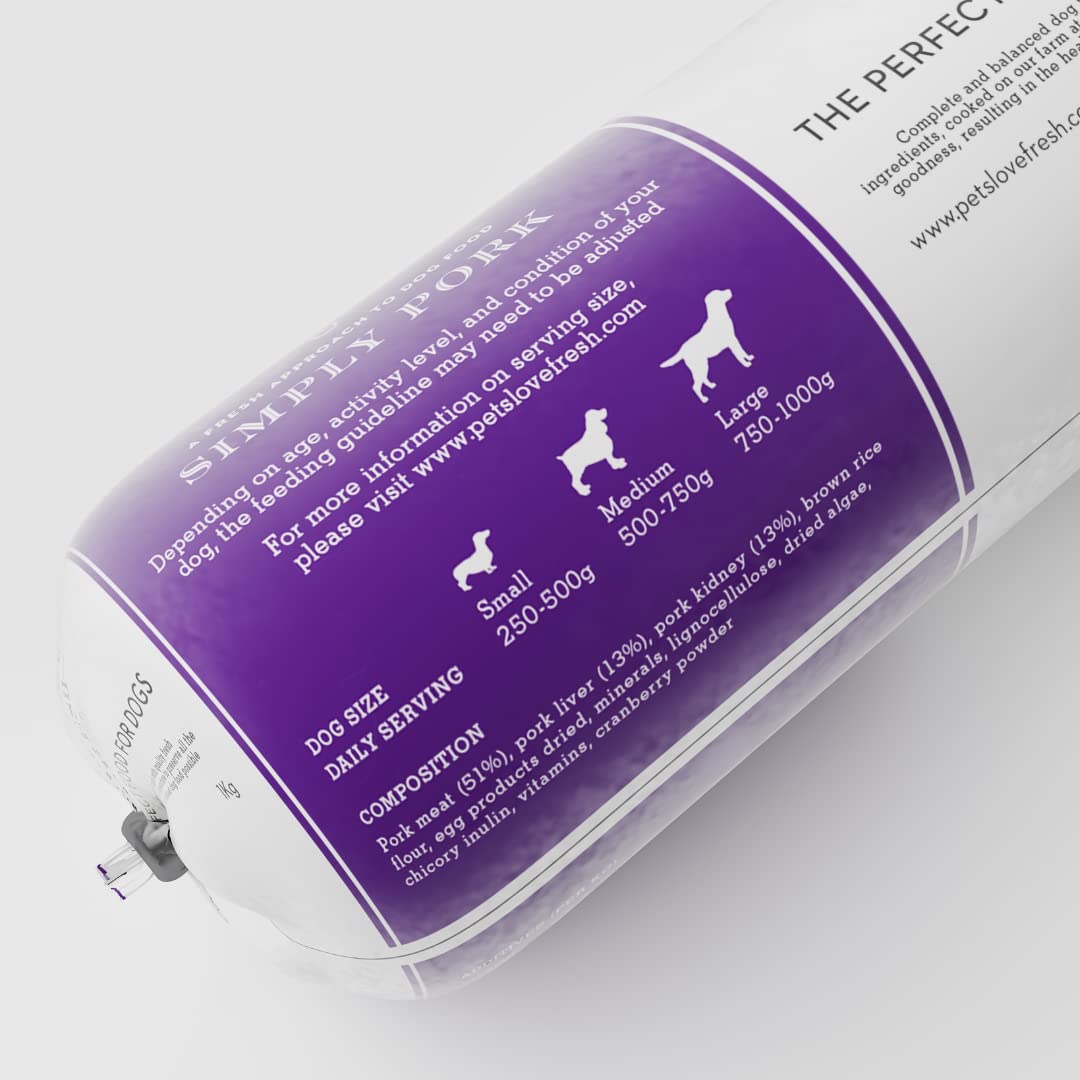 Healthy & Tasty Fresh Dog Food by Pets Love Fresh - 100% Natural - Real British Meat - Zero Preservatives - SimHealthy & Tasty Fresh Dog Food by Pets Love Fresh - 100% Natural - Real British Meat - Zero Preservatives - Simply Chicken (5 x 600g chub rolls)