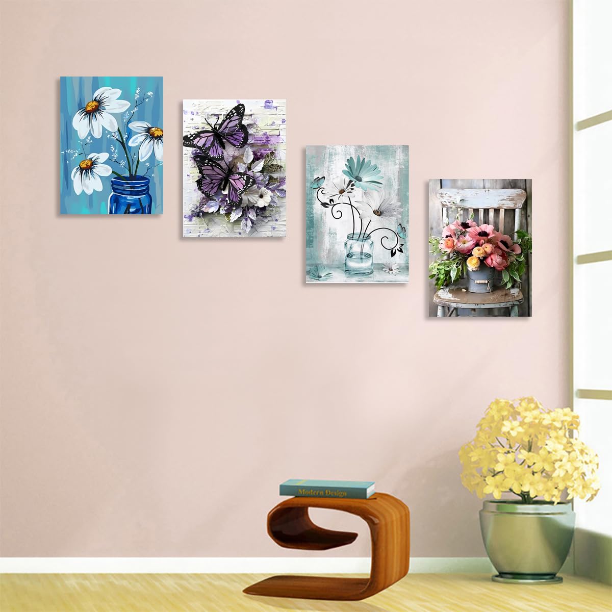 Muzagroo Art 5D Diamond Painting Kits for Adults, DIY Diamond Art Kits for Beginners, Turtle Diamond Dot Kits Gem Arts and Crafts for Living Room, Gem Painting Bedroom 4 PCS Wall Art
