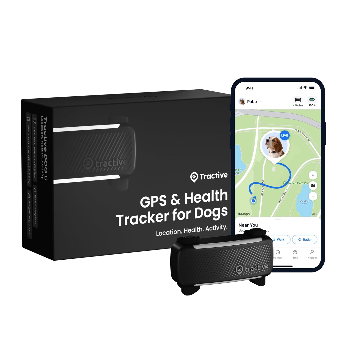 Tractive GPS Dog Tracker | 2025 Edition | Market leader | Real-time location tracking | Escape Alerts | Activity Monitoring | Health Alerts | Bark Monitoring