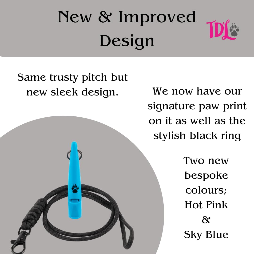 TDL Gun Dog Training Whistle with Lanyard - Dog Whistle with Loud, Solid Tone & Far Reaching Sound - Ideal High-Frequency Long-Distance Dog Recall Whistle for Most Breeds