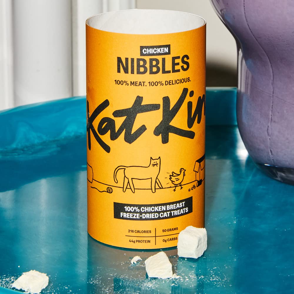 KatKin Chicken Nibbles (50g Tube): 100% Breast Freeze-Dried Cat Treats – Delicious Fresh Chicken; Freeze-Dried to Protect Nutrition; Made in the UK for Cats and Kittens