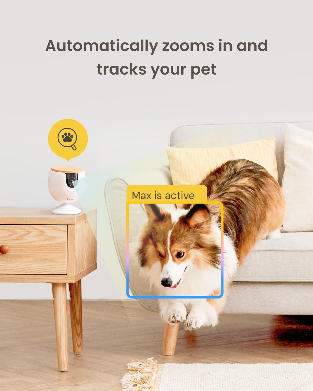 Furbo 360° Pet Camera w/Home Safety Package [PREMIUM W/SUBSCRPITION] Smart Pet Monitor w/App for Pet & Home, Rotating 360° View, Colour Night Vision, Auto-Tracking, Treat-toss, Barking, Smart Alert
