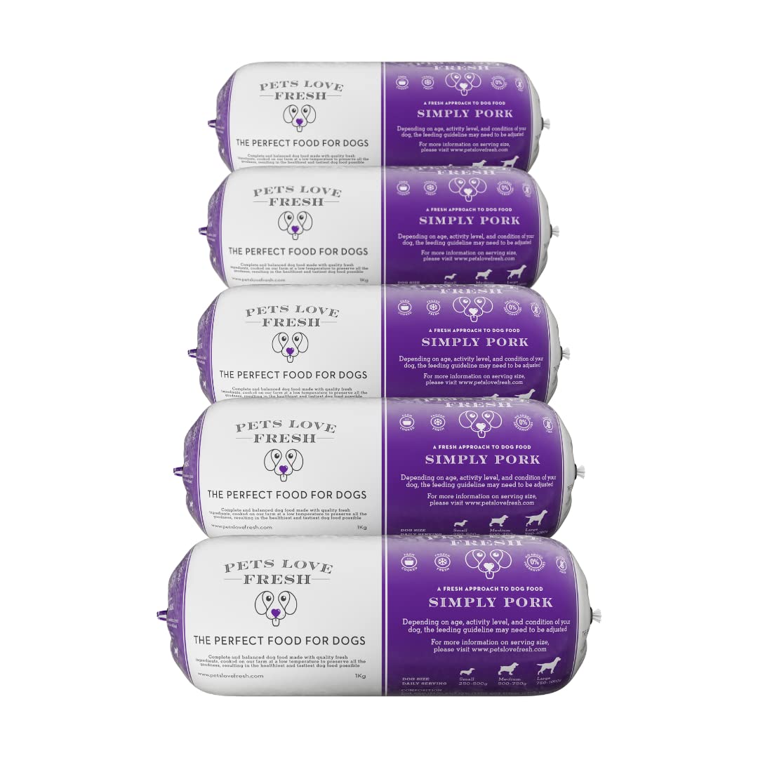 Healthy & Tasty Fresh Dog Food by Pets Love Fresh - 100% Natural - Real British Meat - Zero Preservatives - SimHealthy & Tasty Fresh Dog Food by Pets Love Fresh - 100% Natural - Real British Meat - Zero Preservatives - Simply Chicken (5 x 600g chub rolls)