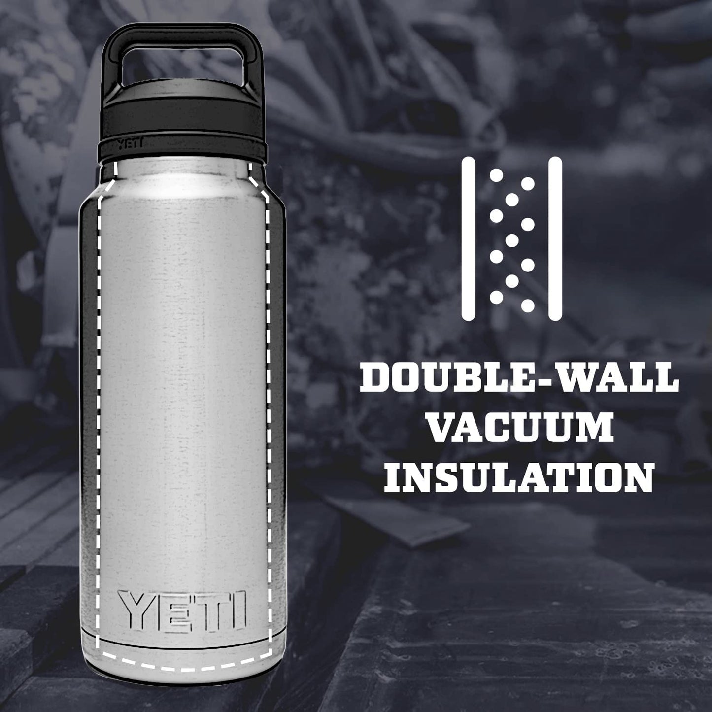 YETI Rambler Bottle Chug, Vaccum Insulated Stainless Steel Bottle with Leakproof Chug Cap, 46 oz (1.4 L)