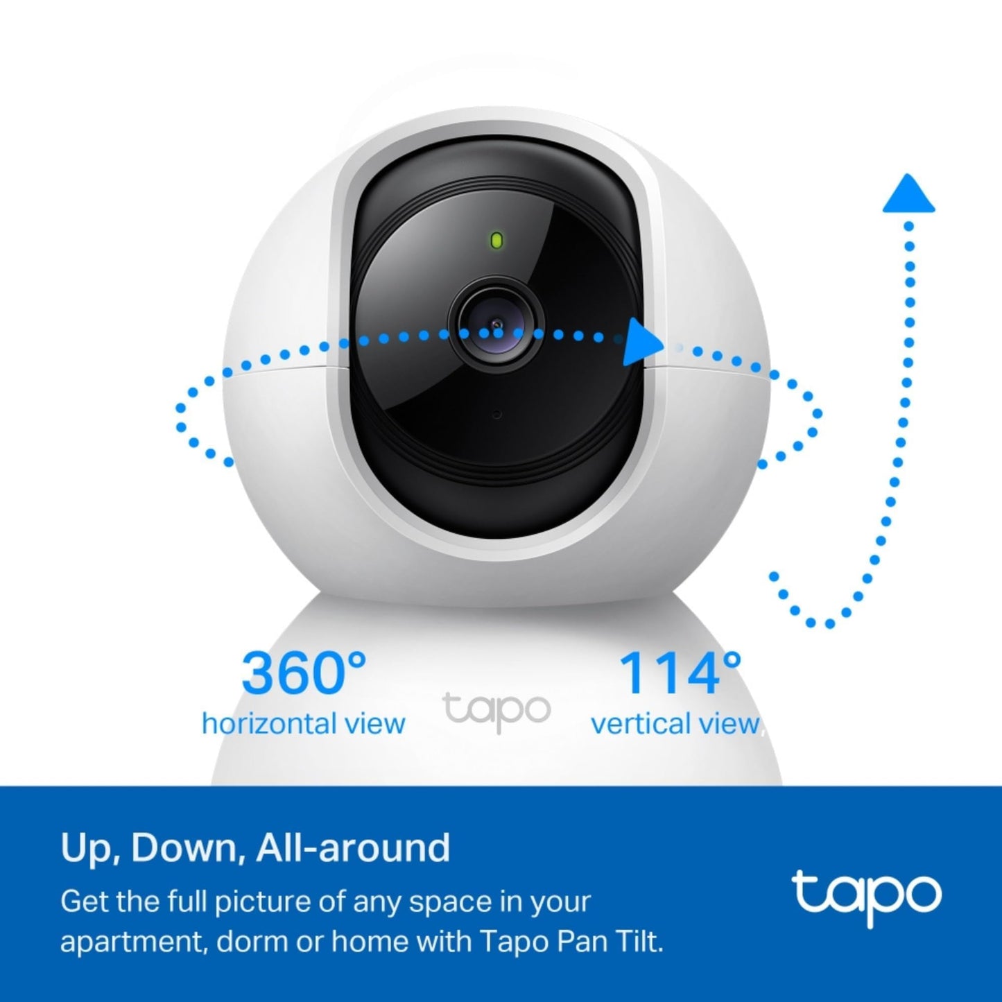 Tapo C210 2K 3MP Pan/Tilt Indoor Camera House Security Camera, WiFi Camera, No Monthly Fee, AI Detection, Dog Puppy Camera, Baby Camera Monitor, 360° View, Night Vision, Works with Alexa & Google