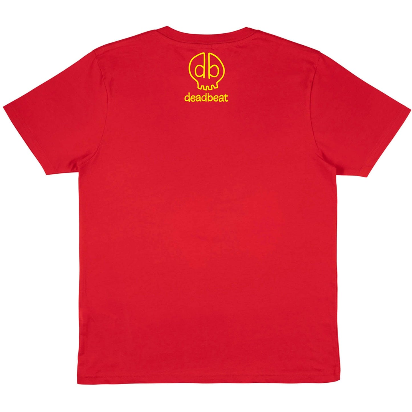 DB DEADBEAT Lucky Cat Rock and Roll Motif Screen Printed Eco-Friendly Unisex Red T-Shirt for Men, Women and Teens