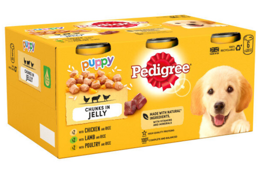 Pedigree Tins Puppy Chunks in Jelly 6 x 400g