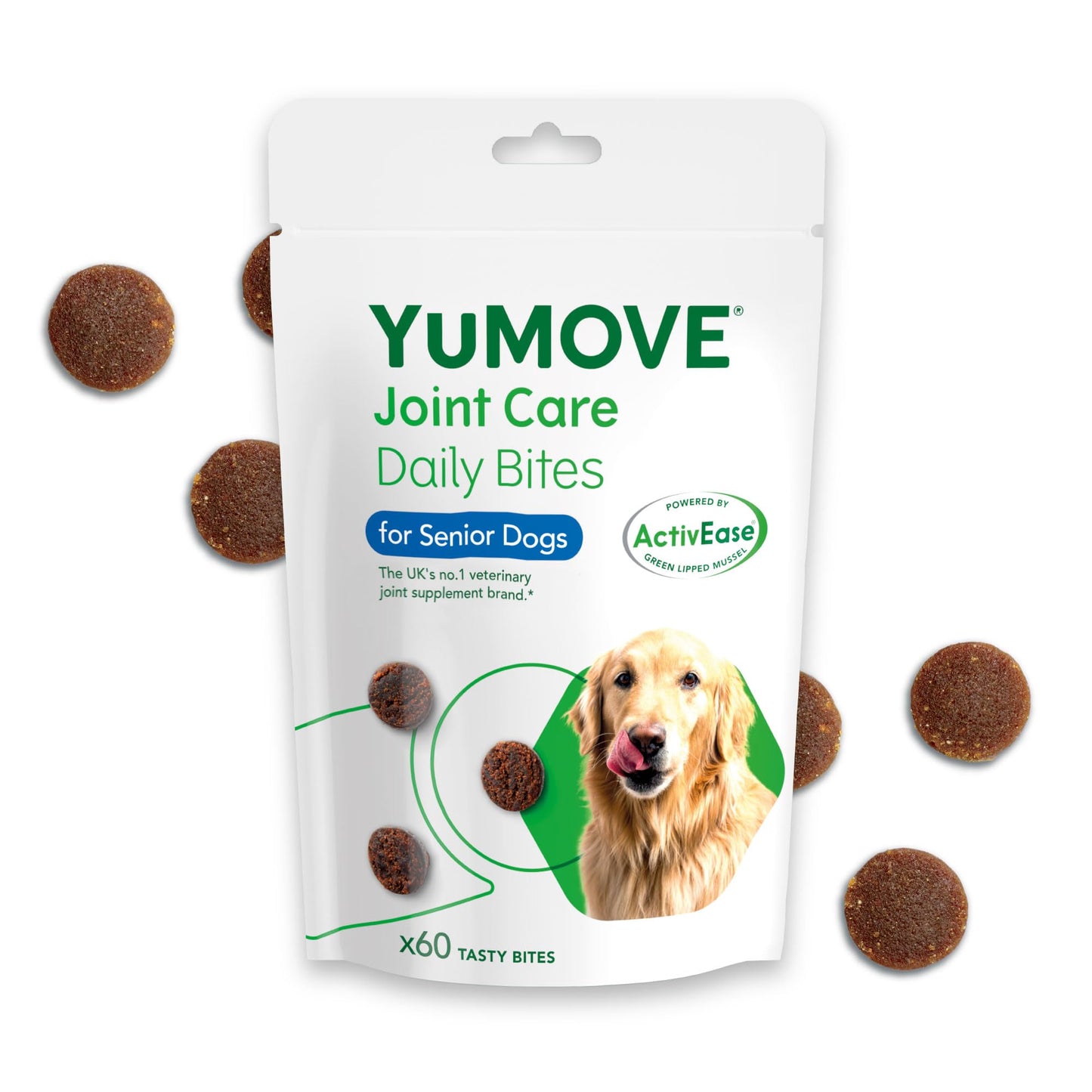 YuMOVE Max Strength Joint Supplement for Senior Dogs, Essential Dog Hip and Joint Aid for Senior Dogs with Glucosamine, Chondroitin, Green Lipped Mussel, Aged 8+, 60 Chews