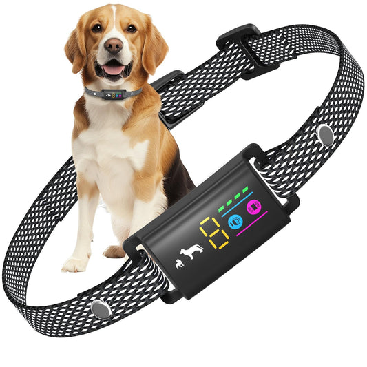 Anti Bark Collar for Dogs, No Shock Bark Collar, Beep & Vibration, 5 Adjustable Sensitivity, Rechargeable Dog Barking Collar, IP67 Waterproof - Bark Collars for Large Medium Small Dogs -Black