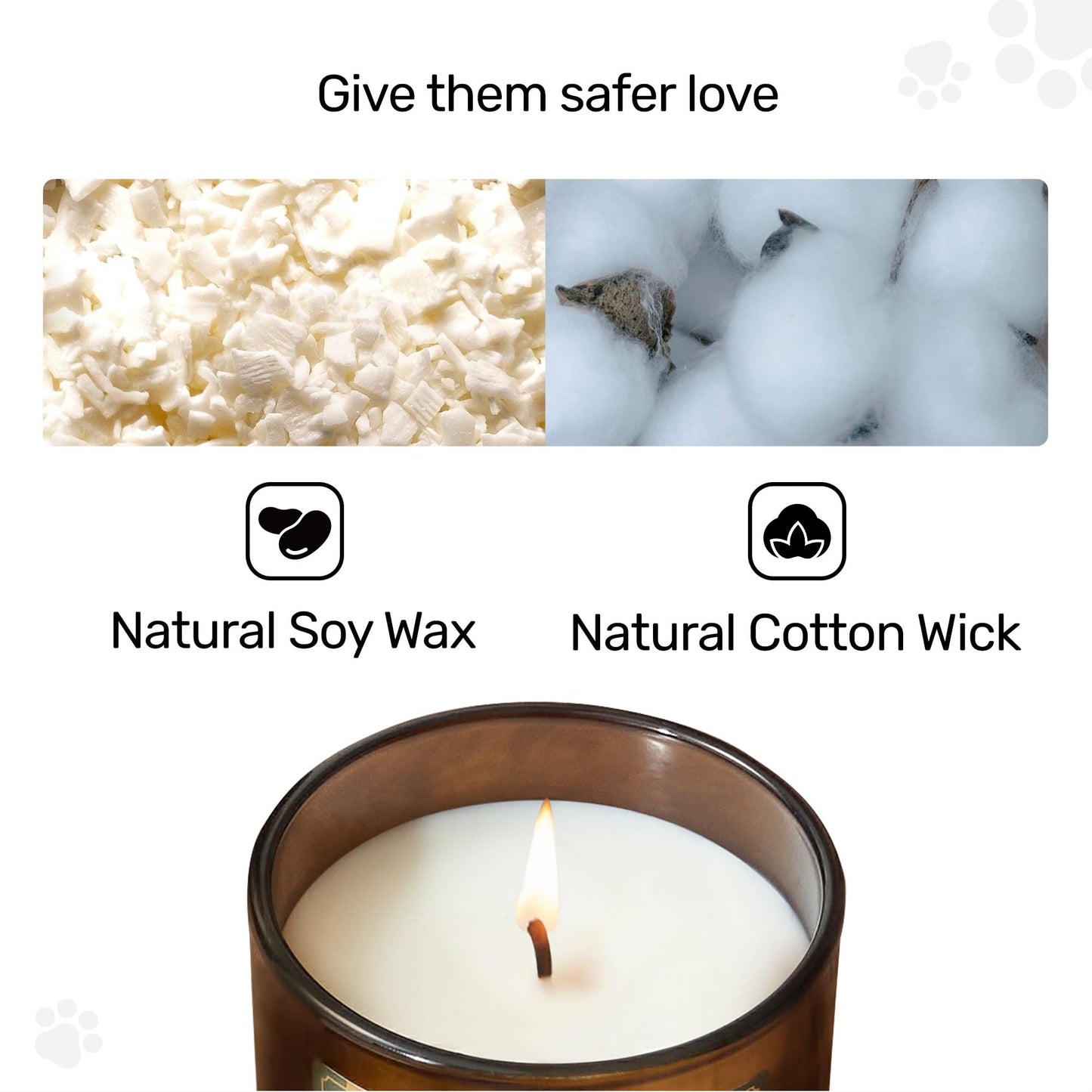Furry Purr Pet Odor Eliminator Candle, Natural Soy Wax Candles with Catnip Essential Oil, Pet-Friendly Candles for Home Scented, Pet Lover Gifts, 60-Hour Burn Time, Lily of The Valley Fragrance, 7 oz