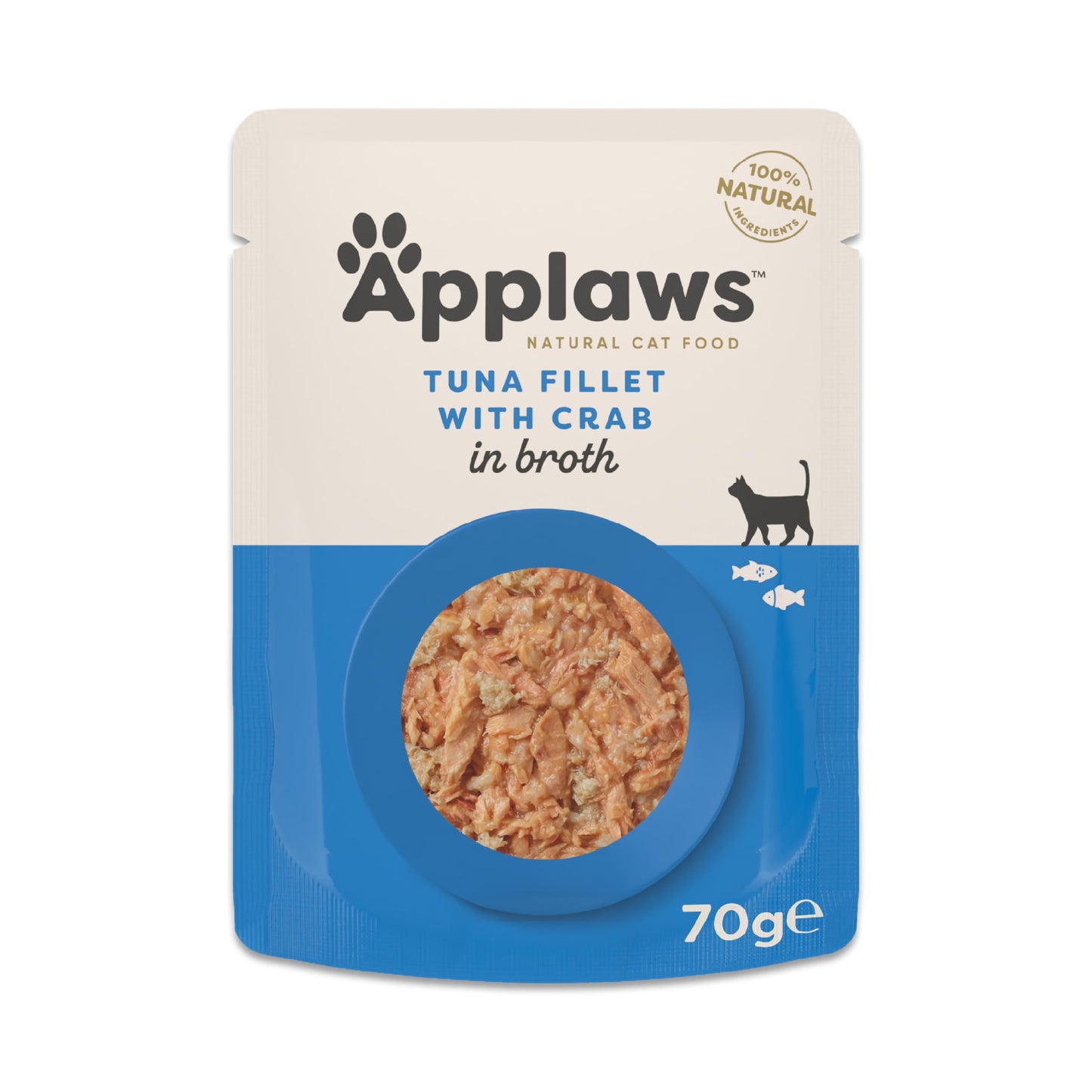 Applaws 100% Natural Wet Cat Food, Pouch Multipack Chicken Selection in Broth, 70 g (12 x 70 g Pouches)