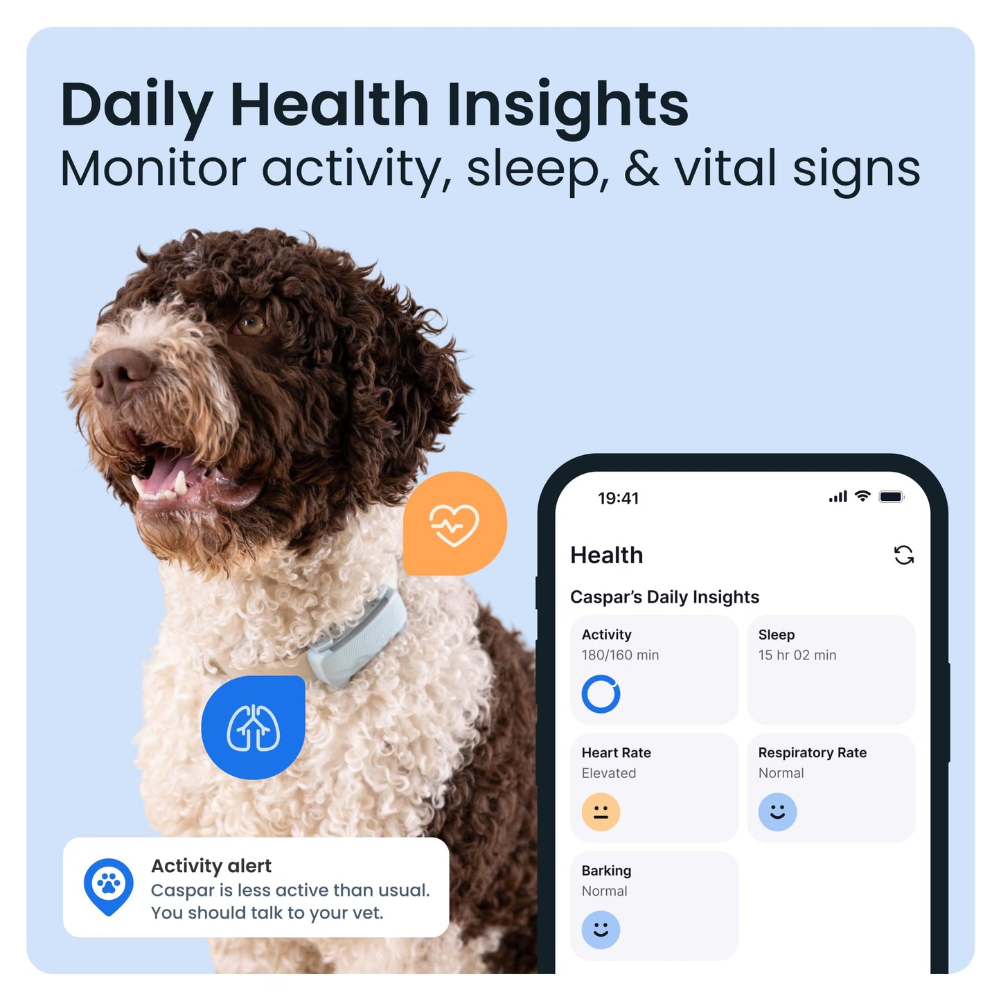 Tractive Smart Dog Tracker | 2025 Edition | Real-time GPS Tracking | Escape & Health Alerts | Vitals Monitoring | Market Leader (Black)