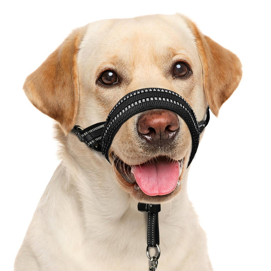 Mayerzon Dog Head Collar with Soft Padded, Gentle Leader for Medium Large Dogs, No Pull Head Harness, Anti Pull Adjustable Reflective Training Head Halter Collar (M)