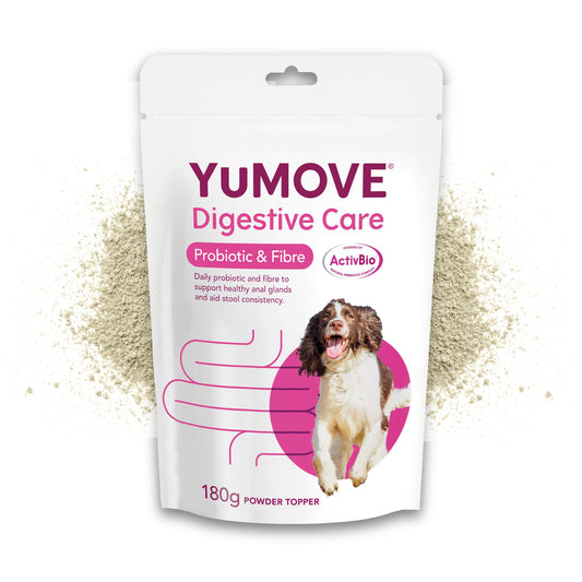 YuMOVE Digestive Care, Dog Pre and Probiotics Supplement for Gut Health, Digestive Support for All Ages and Breeds, 120 Tablets - Eco Friendly and Letter Box Ready Packaging