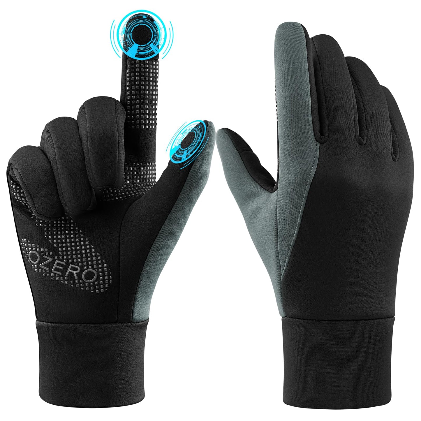 OZERO Thermal Gloves Touch Screen, Water Resistant Windproof Winter Gloves for Running Cycling Driving Hiking Biking Riding Outdoor for Men Women