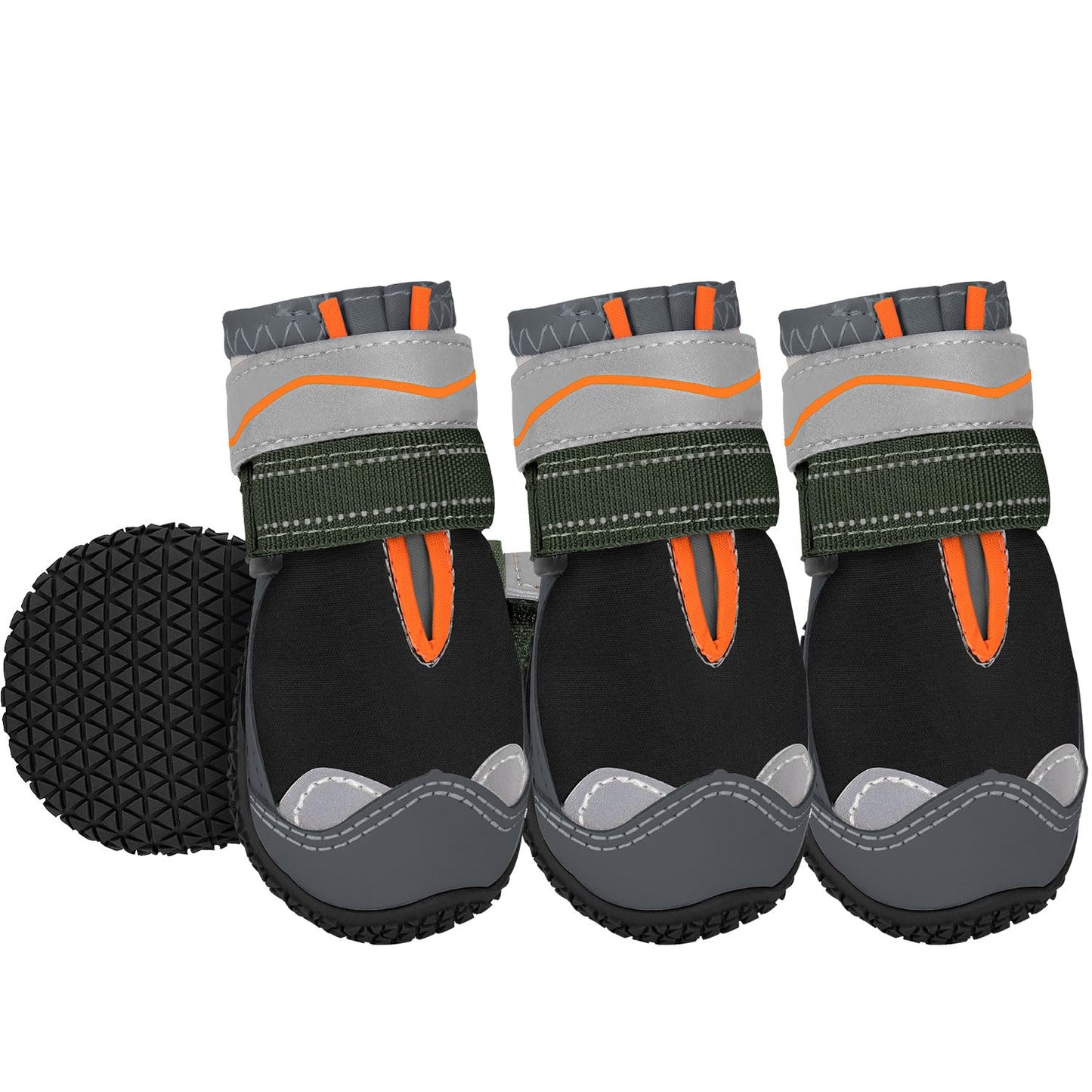 Eyein Dog Boots Paw Protector, Breathable Dog Boots for Injured Paws Waterproof, Dual Adjustable Washable Non-Slip Dog Shoes for Walking, Reflective Dog Shoes for Small Medium Large Dogs(2pcs)