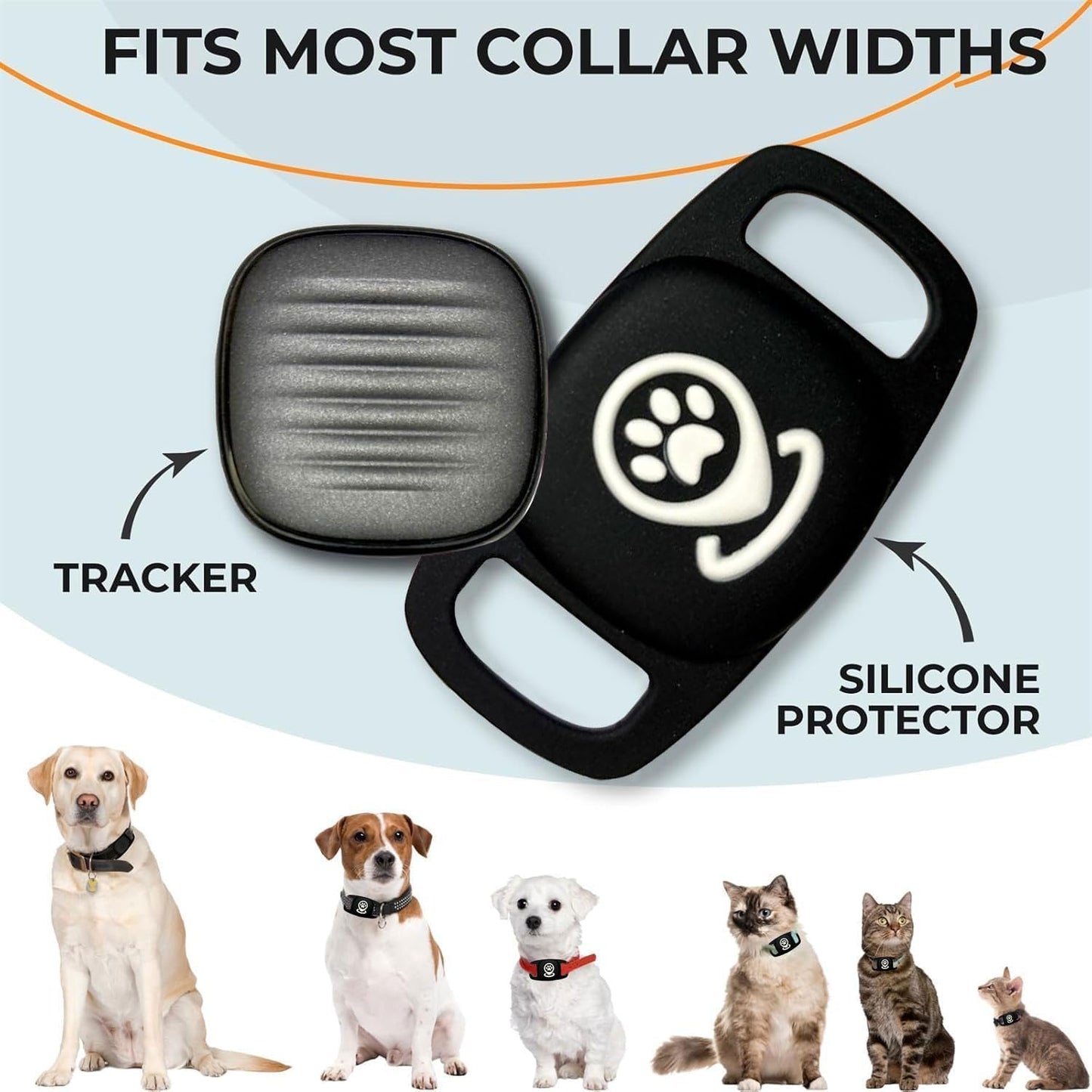Dog Tracker, Pet Tracker with Dog Collar Tracker Holder, Dog Tracker with No Monthly Fees for Location Tracking, Work with Find My Only iOS, No GPS