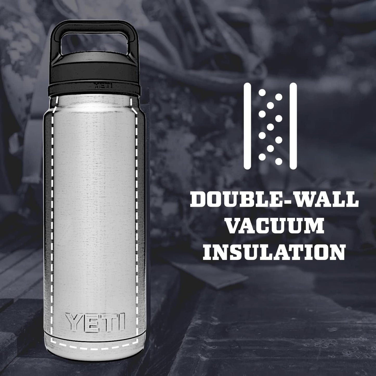 YETI Rambler Bottle Chug, Vaccum Insulated Stainless Steel Bottle with Leakproof Chug Cap, 26 oz (769 ml)