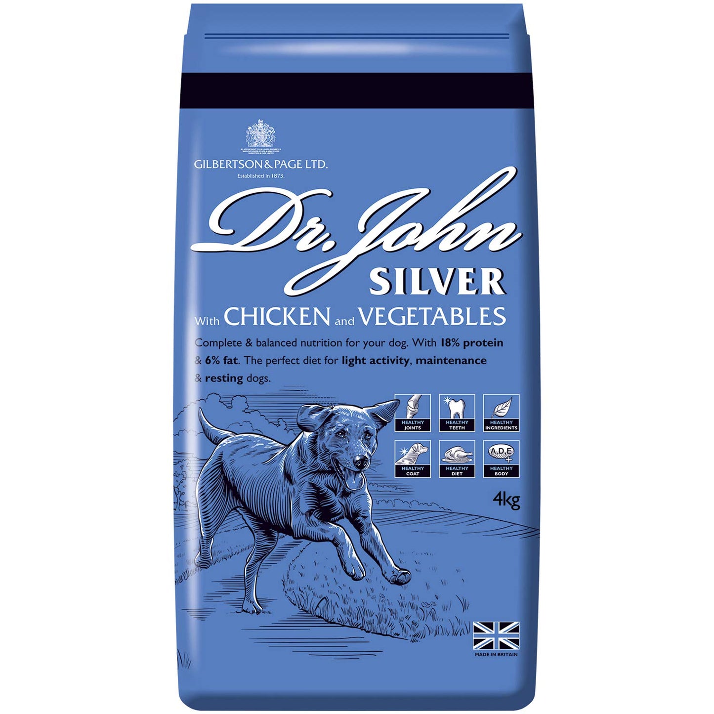 Dr John Silver Dry Dog Food 15kg - Beef with Vegetables - Complete Dog Biscuits 15kg - Senior and Adult Dog Food for Light Activity, Maintenance and Resting Dogs