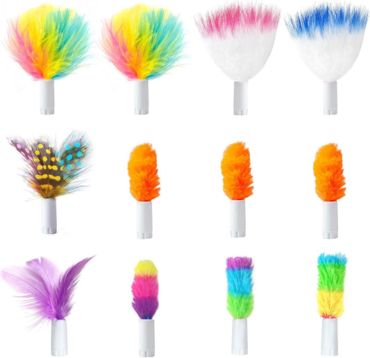 GoldenSun Cat Toy, 2-in-1 Interactive Cat Toys for Indoor Cats, Automatic Cat Toy, 8 Holes Mice Whack A Mole Moving Feather, USB Rechargeable Electronic Kitten Toys for All Breeds Black