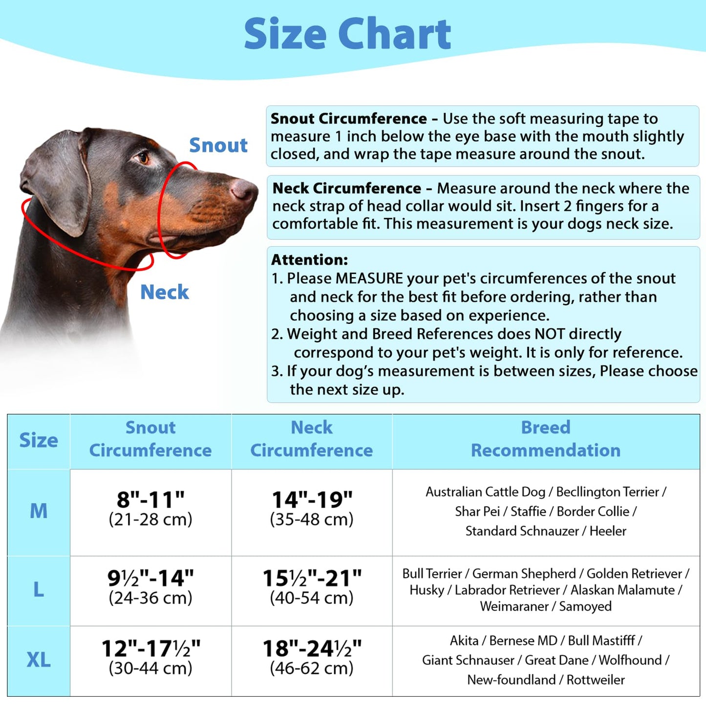 Mayerzon Dog Head Collar with Soft Padded, Gentle Leader for Medium Large Dogs, No Pull Head Harness, Anti Pull Adjustable Reflective Training Head Halter Collar (M)