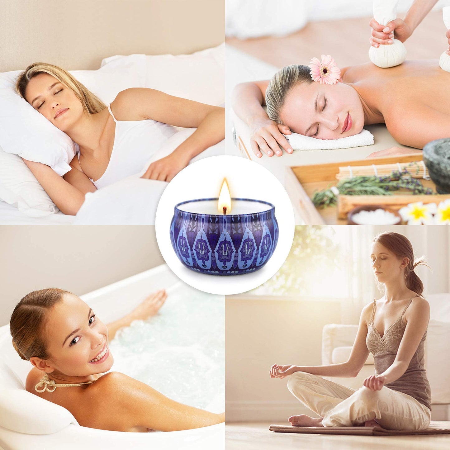 Yinuo Mirror Gifts for Women, 24 x 70 g Scented Candles Gift Set for Women, Soy Wax Aromatherapy Candles for Christmas, Birthday, Mother's Day, Valentine's Day, Bathroom, Yoga
