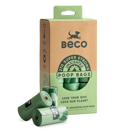 Beco Dog Poop Bags Rolls - Strong & Large - Scented and Unscented Dispenser Compatible for Dog Waste