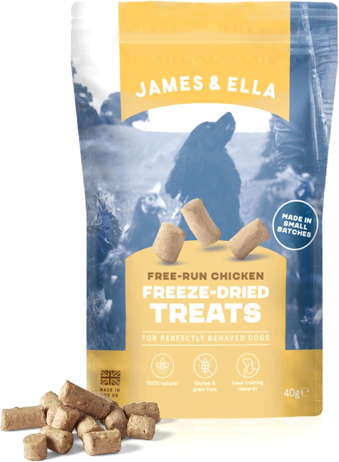 James & Ella Freeze-Dried Dog Treats (40g) ❘ Delicious Country Game Freeze-Dried Dog Treats, Packed with Protein, Essential Oils & Minerals for Happy, Healthy Dogs, Lightweight & Gluten Free