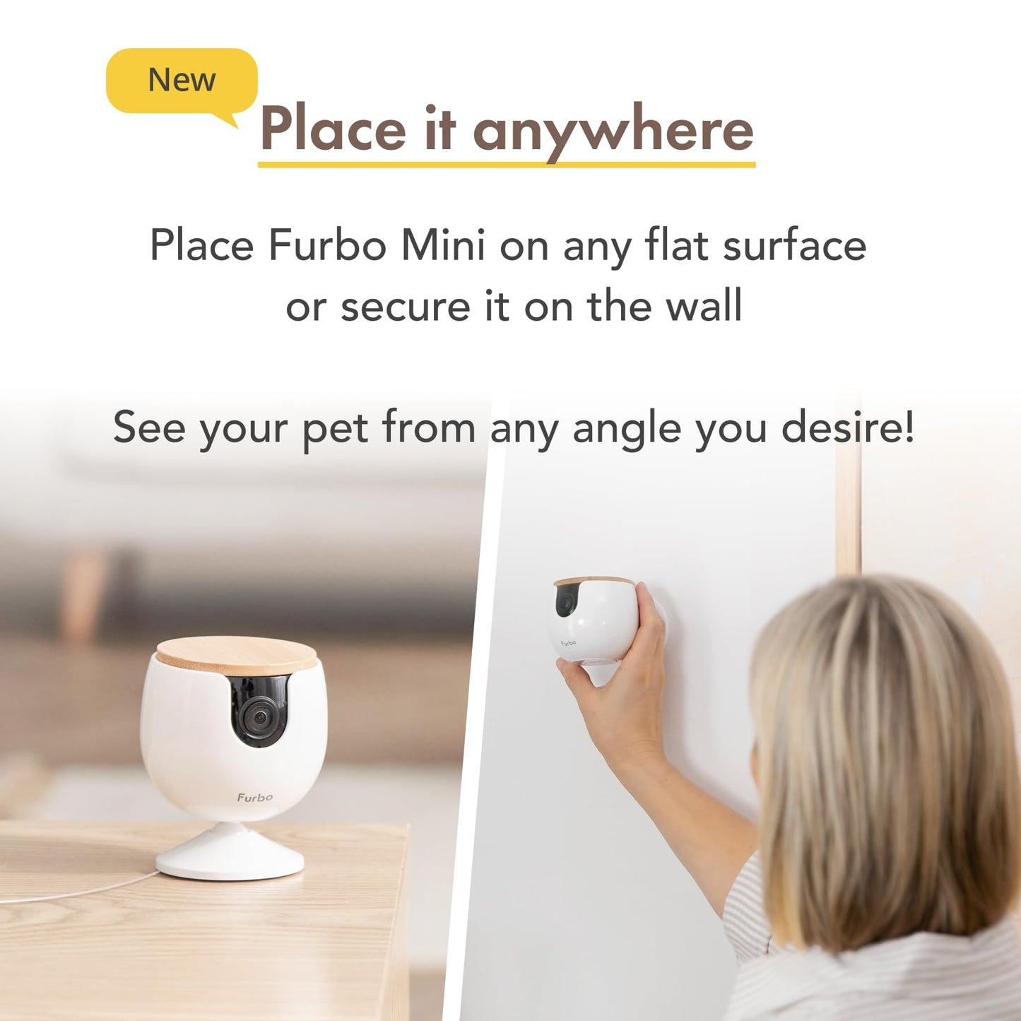 Furbo 360° Dog Camera w/Home Safety Package [PREMIUM W/SUBSCRPITION] Smart Pet Monitor w/App for Dog & Home, Rotating 360° View, Colour Night Vision, Auto-Tracking, Treat-toss, Barking, Smart Alert