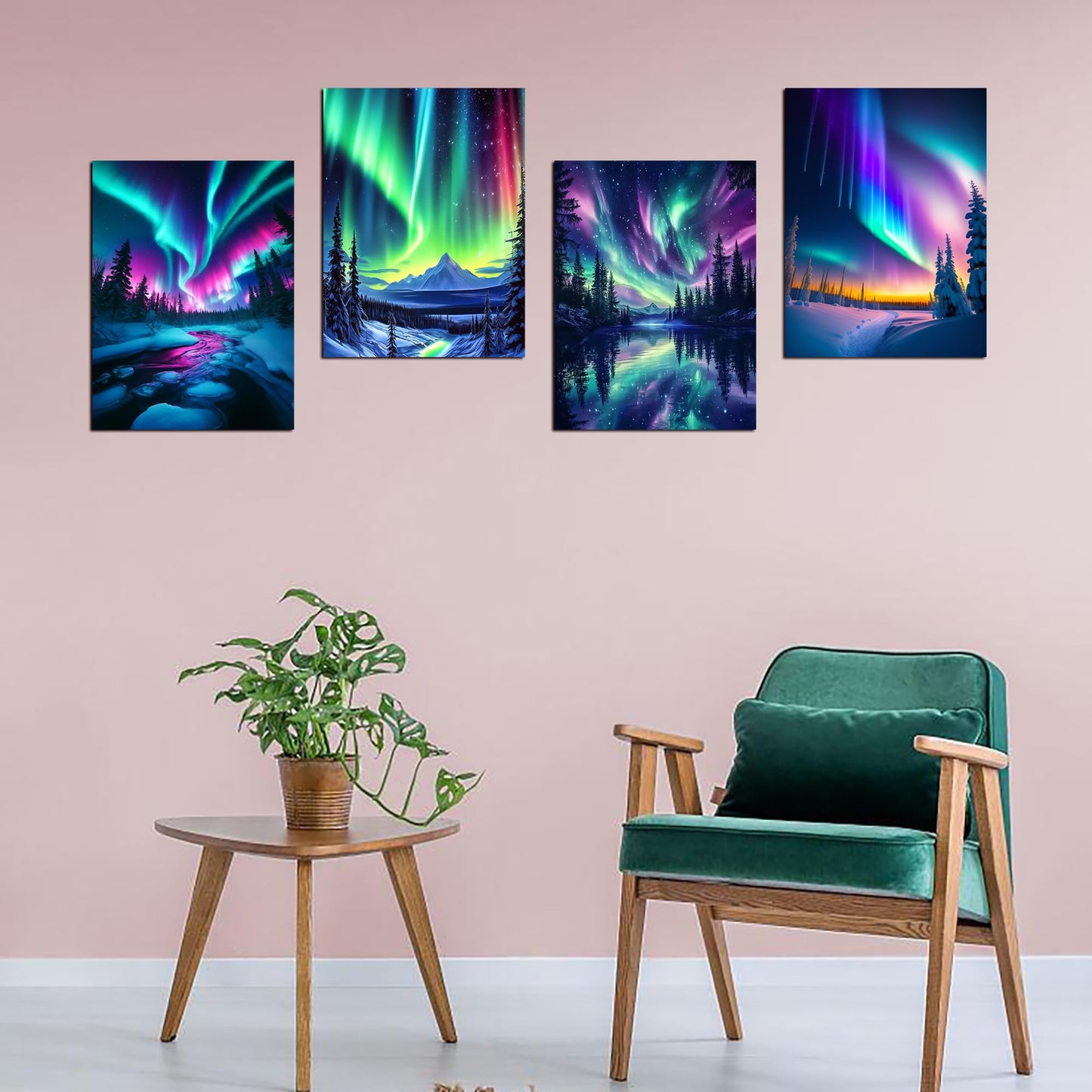 Muzagroo Art 5D Diamond Painting Kits for Adults, DIY Diamond Art Kits for Beginners, Turtle Diamond Dot Kits Gem Arts and Crafts for Living Room, Gem Painting Bedroom 4 PCS Wall Art