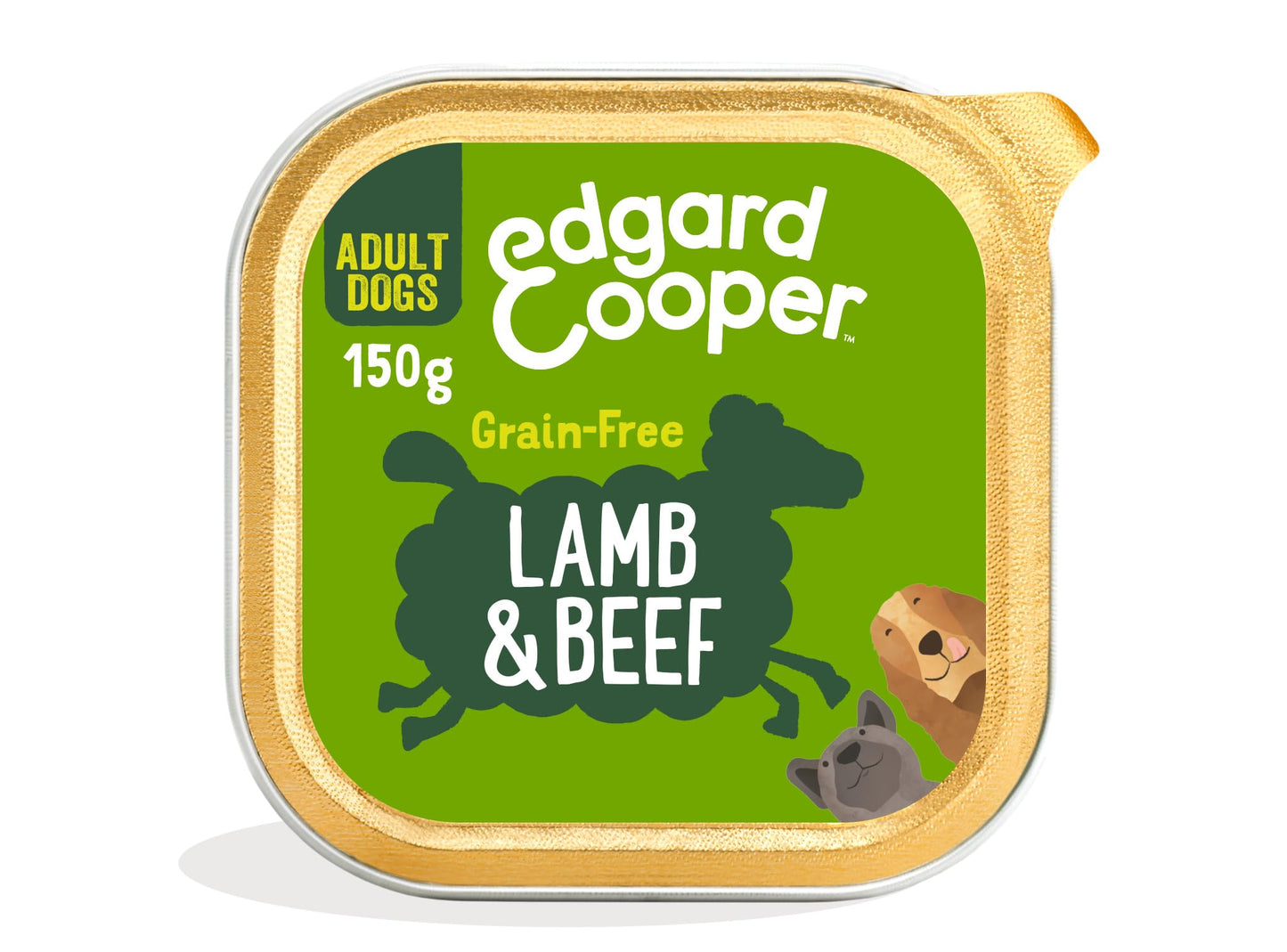 Edgard Cooper Grain-Free Wet Dog Food for Adult Dogs, (11 x 150g), Natural Dogs Food in Cup with Fresh Meat & Amino Acids, Gluten-Free, High Protein