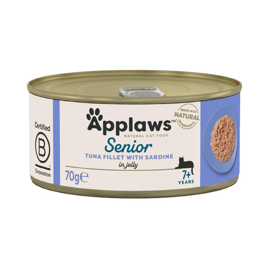 Applaws Natural Senior Wet Cat Food, Chicken in a Soft Mousse 70g Tin (Pack of 24 x 70g Tins)