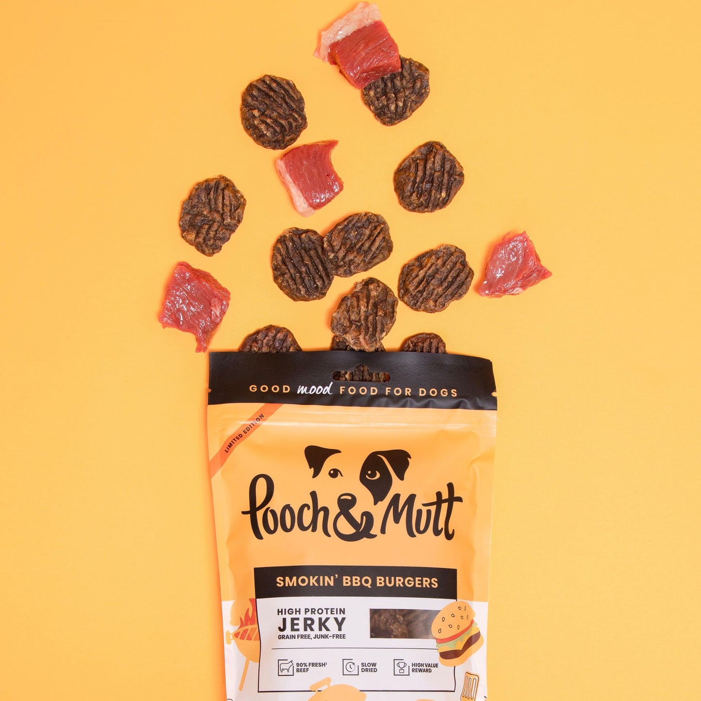 Pooch & Mutt - Meaty Jerky Treats, Grain Free Baltic Beef for Training Reward