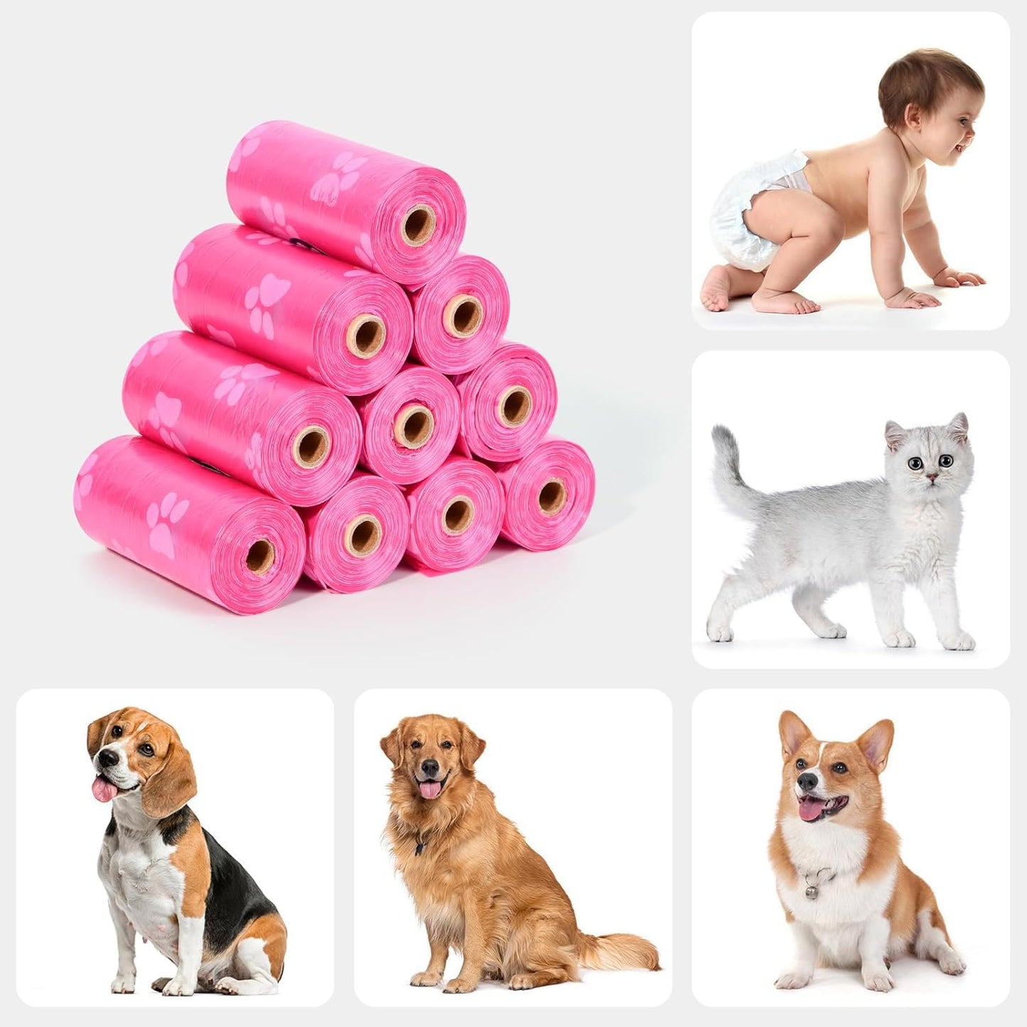 Nineaccy Biodegradable Dog Poo Bags with Holder-240 Large Poop Bags, Corn Starch Blended Compostable Poo Bag, Extra Thick Strong Leak Proof Poop Waste Bag for Dogs