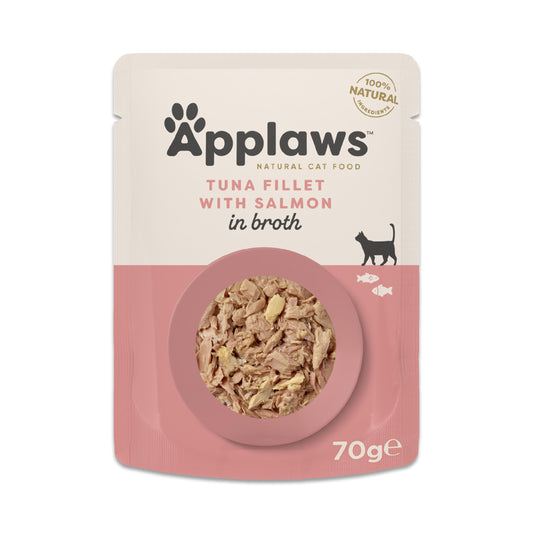 Applaws 100% Natural Wet Cat Food, Pouch Multipack Chicken Selection in Broth, 70 g (12 x 70 g Pouches)