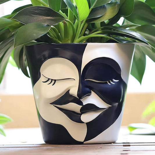 AmiCera Abstract Face Plant Pots, Funny Flower Planter Pot for Indoor Plants, Unique Cute Head Planters with Drainage, Eclectic Aesthetic Colourful Succulent Pots, Funky Garden Gift Home Decoration