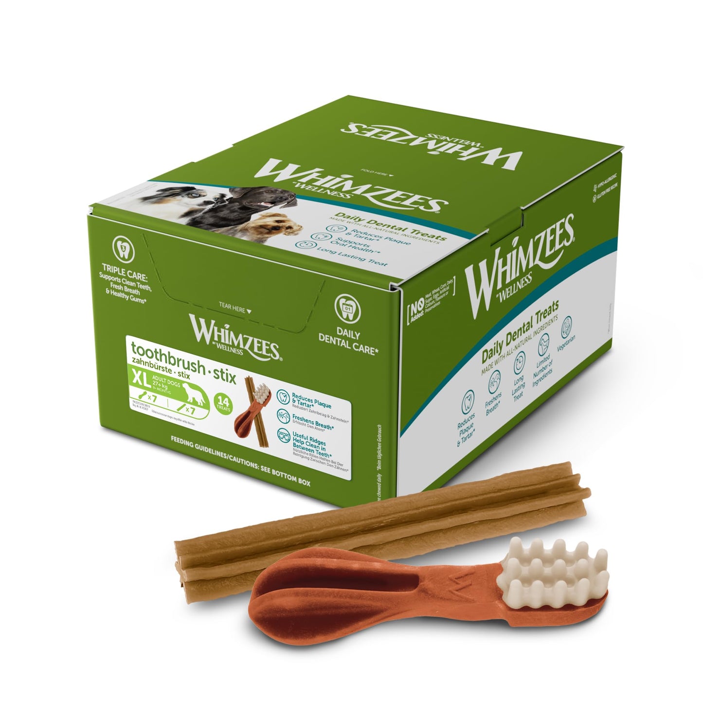 WHIMZEES By Wellness Variety Box Dental, Mixed Shapes, Size S, 56 Pieces, Natural and Grain Free Dog Chews, Dog Dental Sticks for Small Breeds, No Added Sugar