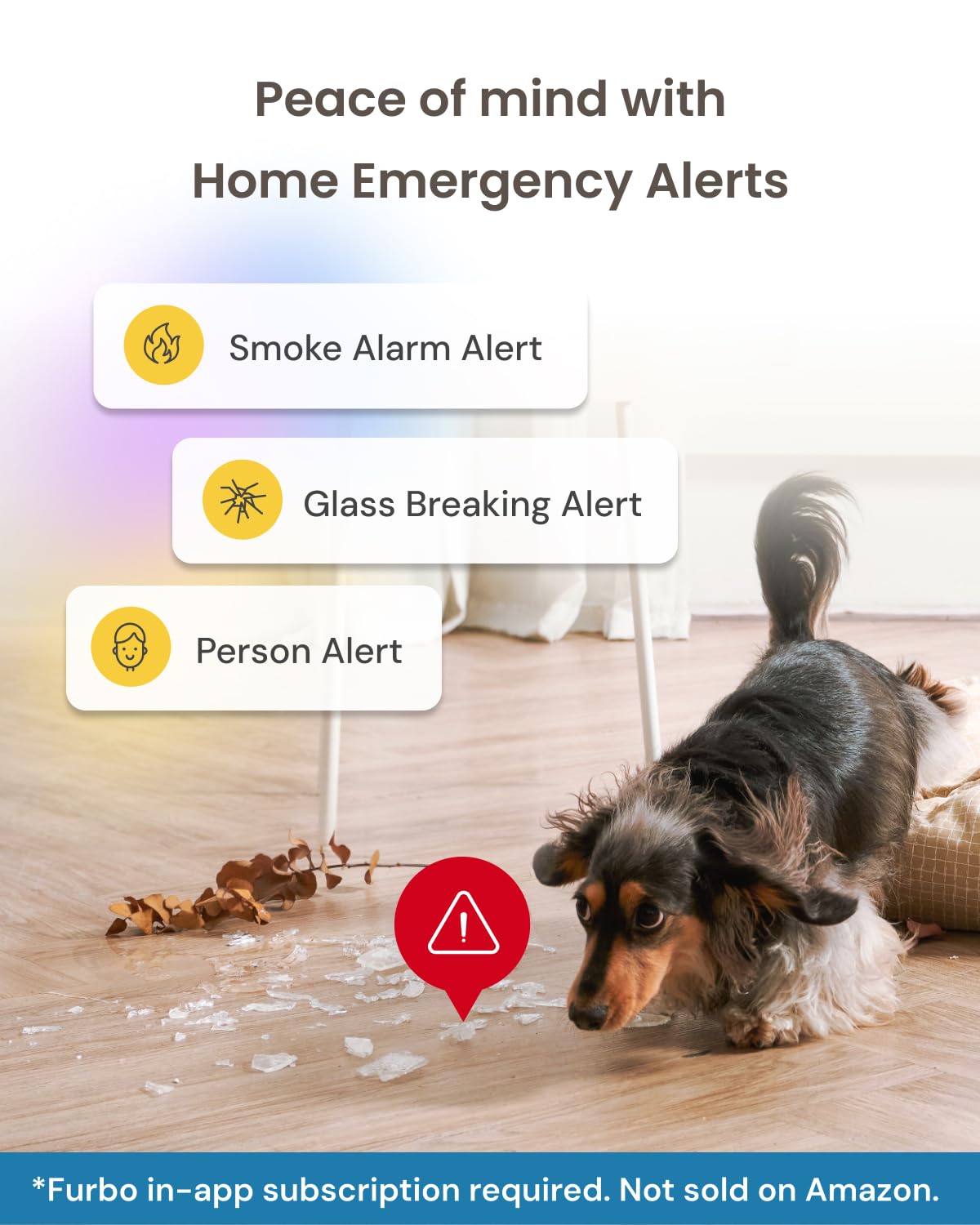 Furbo 360° Pet Camera w/Home Safety Package [PREMIUM W/SUBSCRPITION] Smart Pet Monitor w/App for Pet & Home, Rotating 360° View, Colour Night Vision, Auto-Tracking, Treat-toss, Barking, Smart Alert