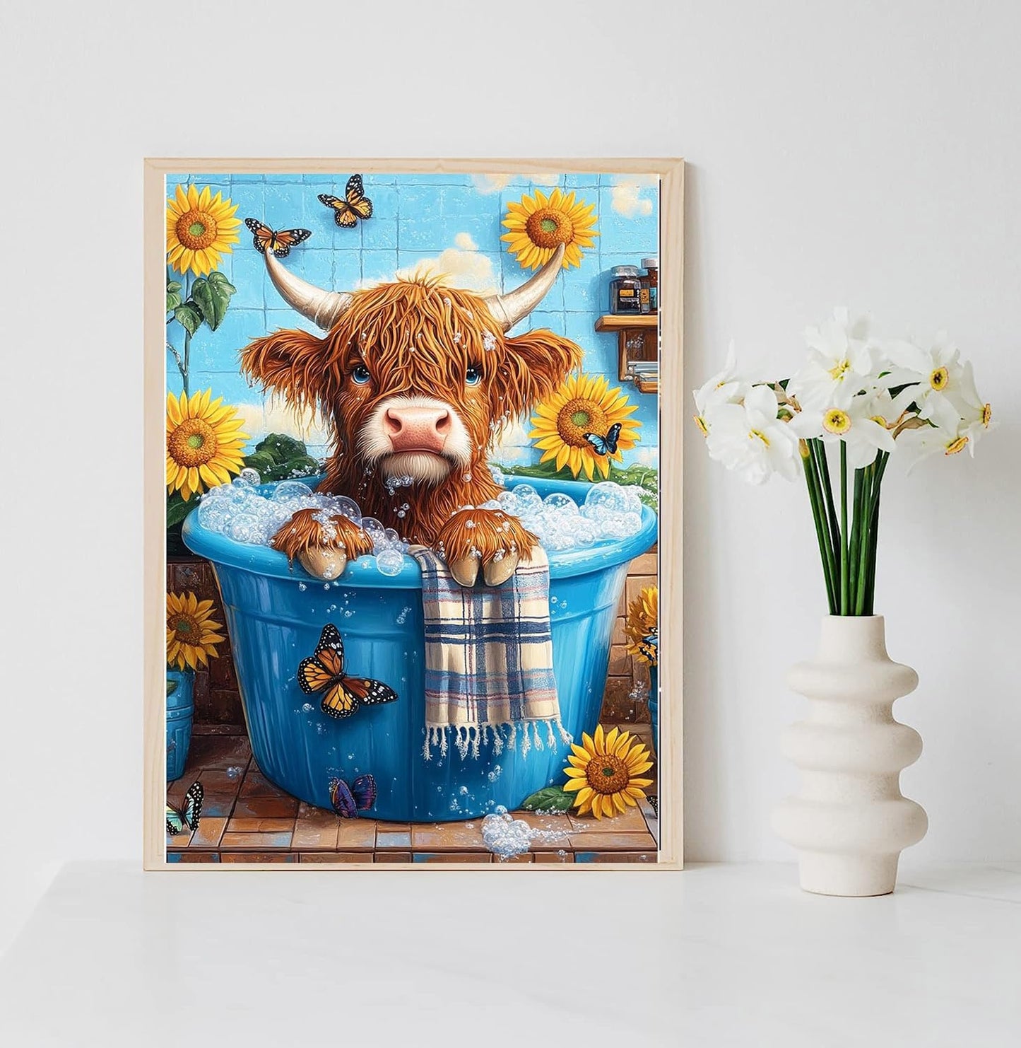 cdsnxore Diamond Painting Kits for Adults, Animal Cow Diamond Art Kits for Adults Beginners, Diamond Arts Kits for Home Wall Decor 12 x 12 Inch (286)