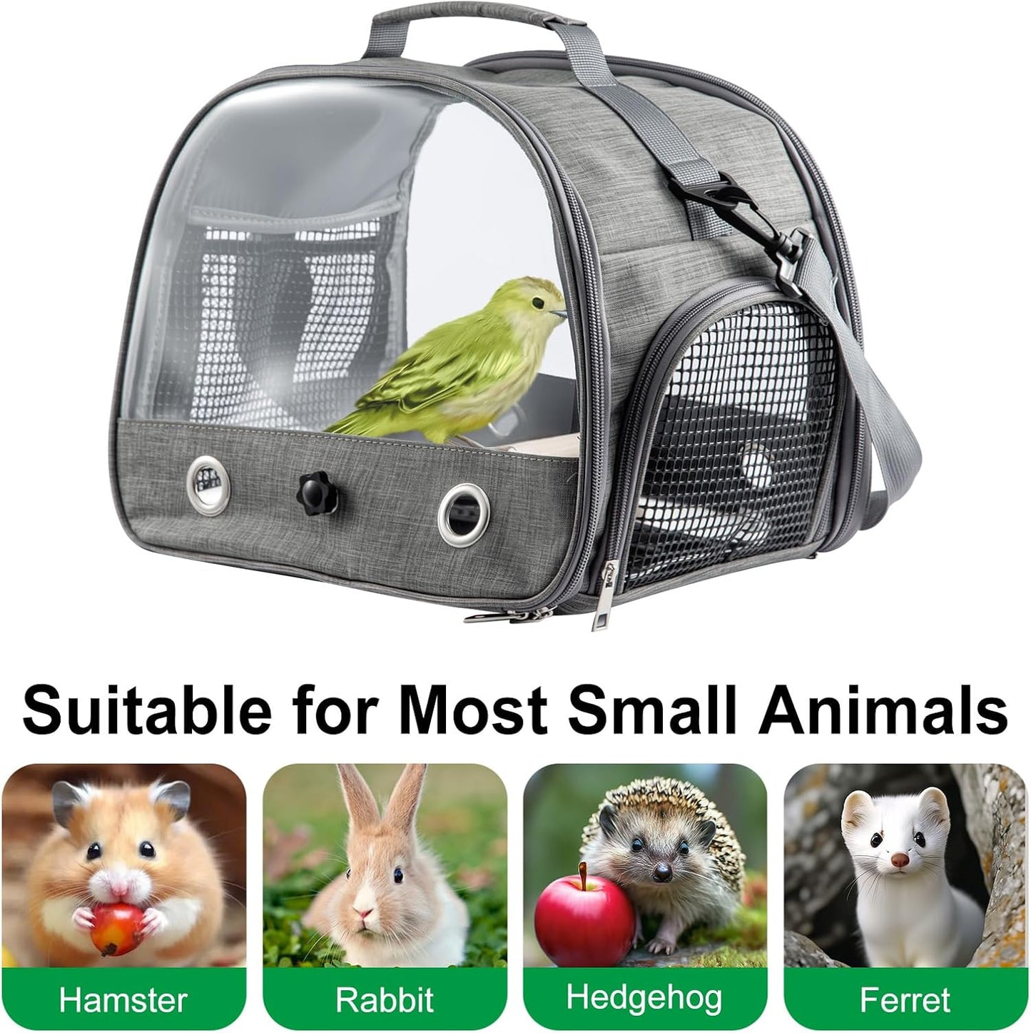 Bird Travel Carrier Portable Small Bird Carrier Breathable Collapsible Travel Bag for Parrot Parakeet Budgie Cockatiel