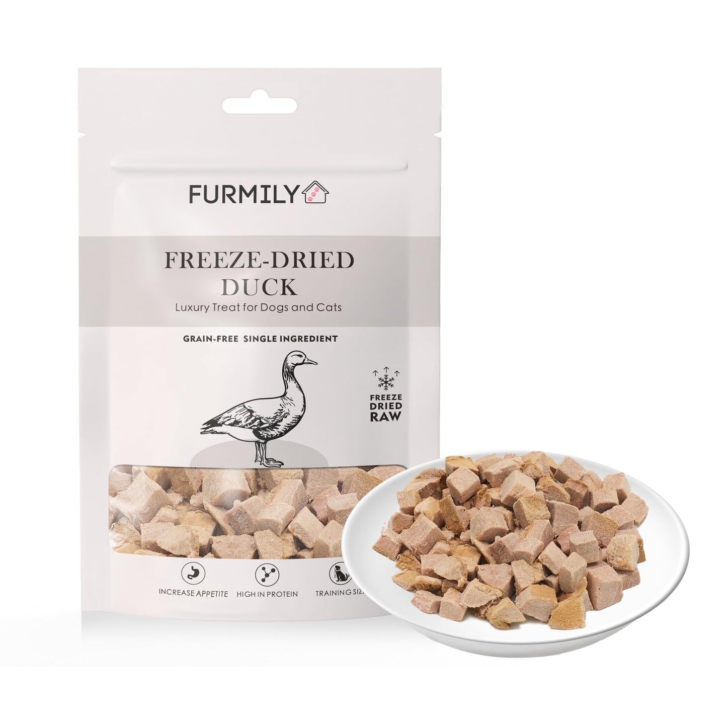 Freeze-Dried Chicken Pet Treats by FURMILY 40g, for Cat & Dog, Food Topper, Natrual, No Additive, 100% Chicken, Freeze-dried to protect nutrition, High protein, Healthy, Easy Digestion
