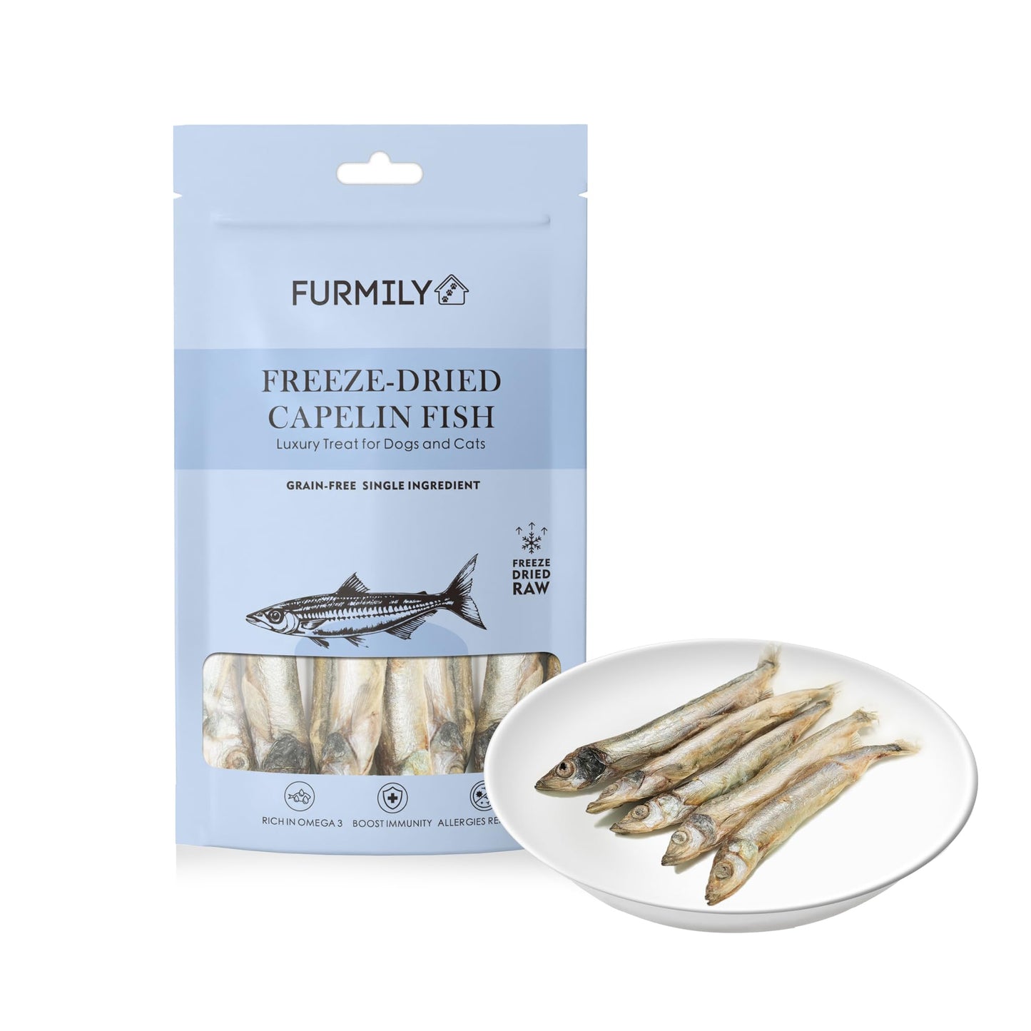 Freeze-Dried Chicken Pet Treats by FURMILY 40g, for Cat & Dog, Food Topper, Natrual, No Additive, 100% Chicken, Freeze-dried to protect nutrition, High protein, Healthy, Easy Digestion