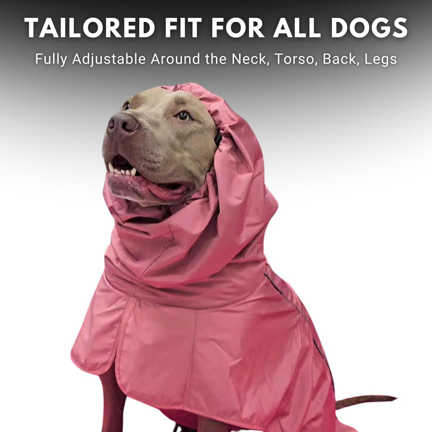 Spark Paws Dog Raincoat, Waterproof Windproof Rain Jacket, For Small Medium Large Extra Large Dogs, Reflective Breathable Full-body Coverage Dry Suit - Neon White Navy Blue, 2XL