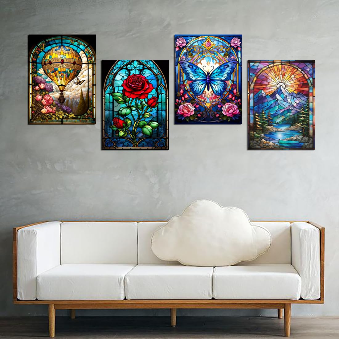 Muzagroo Art 5D Diamond Painting Kits for Adults, DIY Diamond Art Kits for Beginners, Turtle Diamond Dot Kits Gem Arts and Crafts for Living Room, Gem Painting Bedroom 4 PCS Wall Art