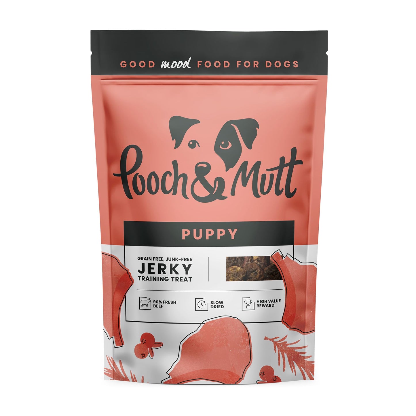 Pooch & Mutt - Meaty Jerky Treats, Grain Free Baltic Beef for Training Reward
