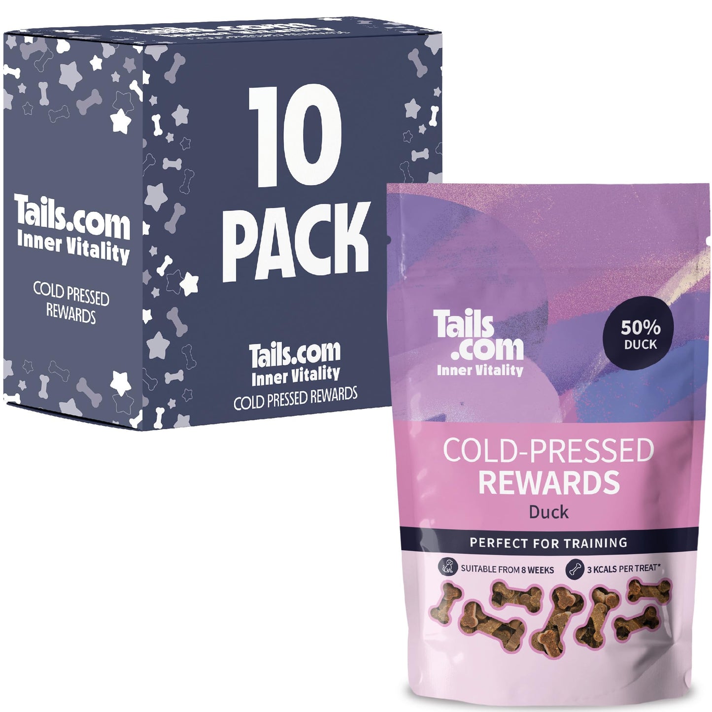 Tails.com Inner Vitality - Dog Treats Superfood Bites Salmon 10 x 80g - Grain free recipe - Rich in salmon, a source of Omega 3